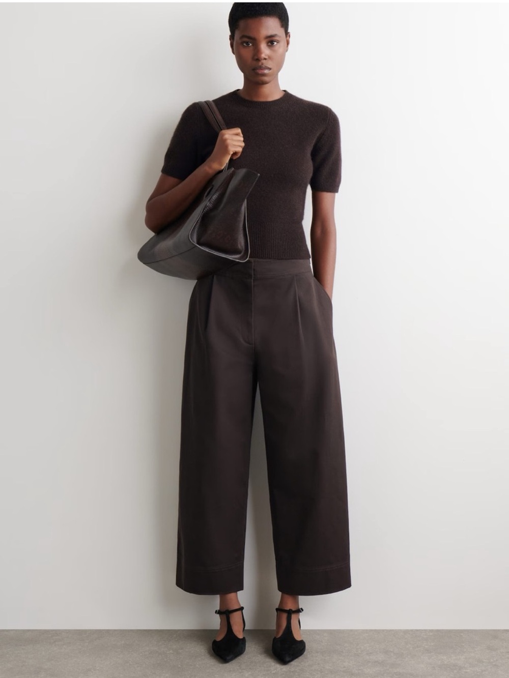 COS CROPPED COTTON BALLOON PANTS